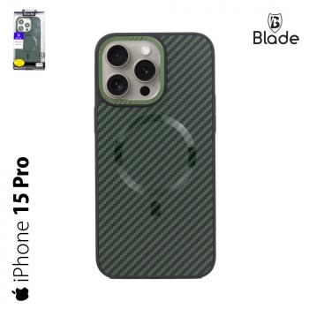 Blade Carbon Case Komp. mit MagSafe - iPhone 15 Pro - green